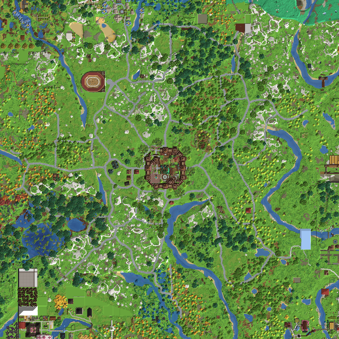 Top-down map of the landclaim spawn area